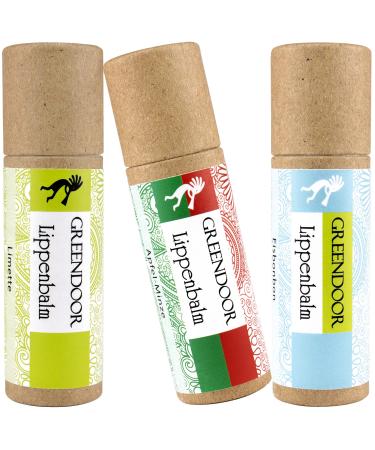 Greenendoor lip care set Fresh apple mint lime ice cream candy-3 exciting nourishing natural plastic-free lip balm lip care pencils savings natural cosmetics Lip-Balm with organic jojoba