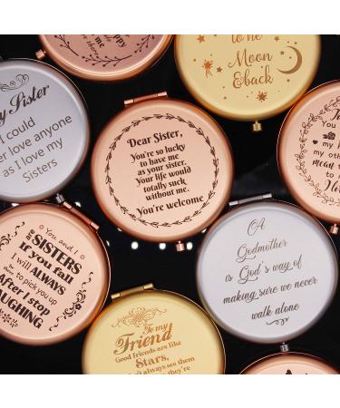 Muminglong Frosted Compact Makeup Mirror - Sister's Birthday & Christmas Gift Ideas - Sister-Sister Laughing (Silver) - Buy Online on GoSupps.com