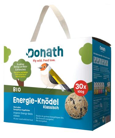 DONATH BOO Energy dumplings Classic without a network - Meisen dumplings without a network - 100g per dumplings - with powerful fat - all year round wild bird feed - Our manufactory in southern Germany - 30 cardboard 1 piece (30 pack) - Buy Online on GoSupps.com
