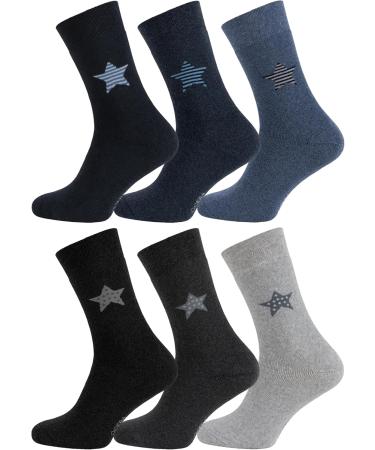 Ocera Women's Thermal Socks - 6 Pairs of Soft Comfortable Winter Socks | Cotton 35-38 | Black Anthracite Gray & Marine Mix - Buy Online on GoSupps.com