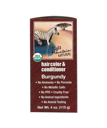 Light Mountain Natural Hair Color & Conditioner - Burgundy 4 oz Powder | Safe & Organic Hair Dye - Buy Online on GoSupps.com