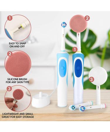2-Pack Waterproof Silicone Facial Cleansing Brush Replacement Heads for Oral B Braun Electric Toothbrush Bases - Buy Online on GoSupps.com