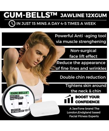 GumBells 12XHARD JAWLINE & FACIAL FITNESS CHEWING GUM (3MONTH PACK) exerciser to Enhance Define & strengthen your Jaw Jawline Face Mouth & Jawrz Chios style Workout exerciser trainer 4 Men & Women - Buy Online on GoSupps.com