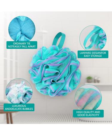 DIQC Shower Puff Loofah Extra Large Set of 4 75G/PC DIQC Soft Body Scrubber Bath Sponge for Women and Men Scrunchie Mesh Pouf Bathroom Sponge Skin Exfoliating 1 count (Pack of 4) - Buy Online on GoSupps.com
