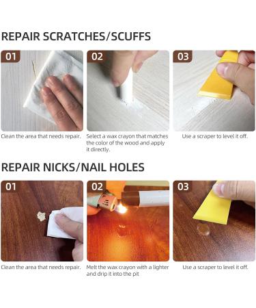 Wood Filler Sticks - 12 Colors Wax Crayons for Scratches Cracks & Nail Holes | Repair Wood Furniture Floors & Cabinets - Buy Online on GoSupps.com