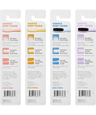 Red by Kiss Gentle Deep Clean Tooth Brush 2X Soft Micro Fiber Brush - 4 Pack Value Set | Made in Korea - Buy Online on GoSupps.com