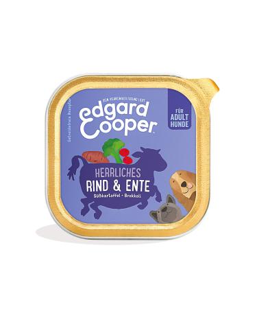Edgard & Cooper wet feed for dogs (beef & duck 150 x 11) grain -free natural ingredients and fresh meat full of essential amino acids beef/duck 150 g (11 Pack)