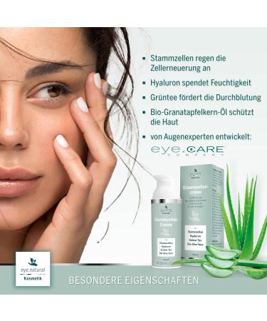 Buy Vegan Anti-Aging Eye Cream | Natural Organic Stem Cells Hyaluronic Acid & Green Tea Extract | 50ml for Wrinkles & Dark Circles - International Shipping - Buy Online on GoSupps.com