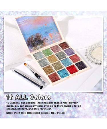 16 Colors Solid Gel Nail Polish Palette - Premium Cream Gel Kit for Stunning Nail Art | Starlight Seams - Buy Online on GoSupps.com