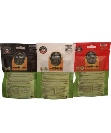 Kadode Kampot Pepper Variety Pack of Black Red and White Peppercorns for Grinder Organic Authentic Cambodian Kampot Pepper Natural Fair-Trade and Traceable to The Farmer (Pack of 3 x 50g Each) - Buy Online on GoSupps.com