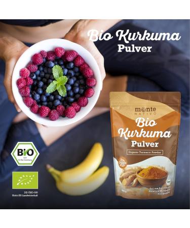 Buy Organic Turmeric Powder 1kg by Monte Nativo | 3% Curcumin | Dietary Supplement for Golden Milk | Authentic Curcuma from India | Ayurveda Bio Kurkuma | International Shipping - Buy Online on GoSupps.com