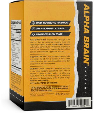 ONNIT Alpha Brain Instant Cognitive Support Drink Mix, BlackBerry Lemonade Flavor, Nootropic Supplement for Focus, Memory, and Clarity, 0.13 oz Packets, 30 Count - Buy Online on GoSupps.com