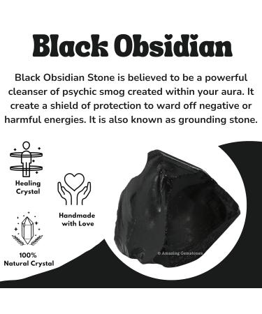Buy Black Obsidian Raw Crystals | Healing Stones for Tumbling & DIY - Natural Energy Rocks (1 Piece - Buy Online on GoSupps.com