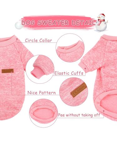 Dog Fleece Jumper Sweater for Medium Large Dogs - Pink Winter Jumpsuit Coat - Buy Online on GoSupps.com