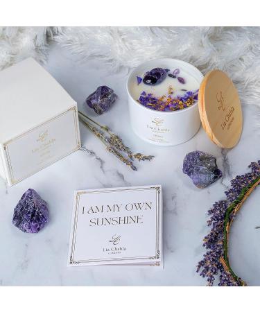 LIA CHAHLA LONDON Luxury Shine Amethyst Crystal Candle for Anxiety Relief - Lavender Infused Essential Oils, 6 Oz - Perfect Gift for Women - Buy Online on GoSupps.com