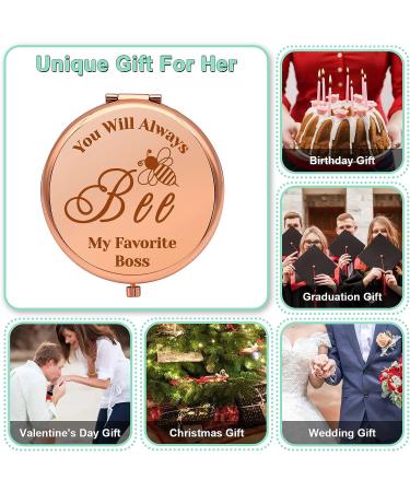 Boss Lady Retirement Gifts - Compact Mirror for Women Leaders | Appreciation Gift for Coworker Manager | Perfect Boss Day or Retirement Gift - Buy Online on GoSupps.com