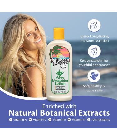 Caribbean Breeze Aloe Moisturizing Lotion - Vitamin-Enriched Aloe Vera Body Lotion with Green Tea & Pomegranate | 8.5 oz (250 ml) - Shop Internationally - Buy Online on GoSupps.com
