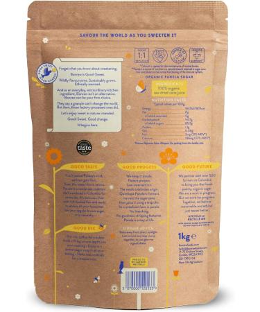 BONRAW 100% Organic Raw Unrefined Panela Sugar 1KG - Great Organic & Natural Replacement for White and Brown Sugar - Buy Online on GoSupps.com