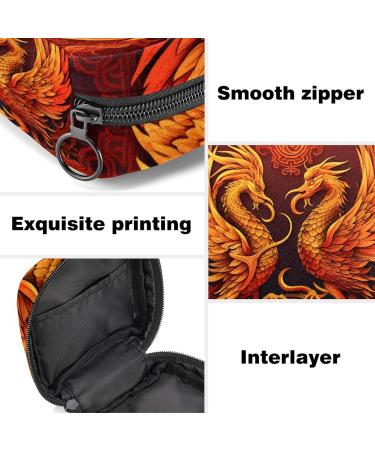 Period Bag - Sanitary Napkin Storage Bag with Chinese Dragon & Phoenix Design | Stylish Tampon Holder for Purse - Buy Online on GoSupps.com