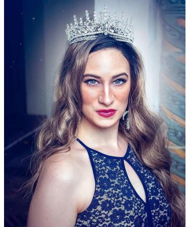 SWEETV Silver Queen Crown Tiara for Women - Wedding & Prom Headpiece - Buy Online on GoSupps.com