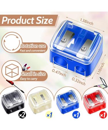 5 Pack Dual Makeup Pencil Sharpener - Eyeliner, Lip & Cosmetic Pencil Sharpener (Colorful) - Buy Online on GoSupps.com