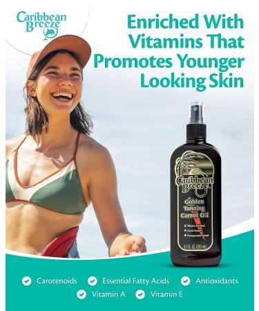 Caribbean Breeze Ultimate Carrot Tanning Oil Spray with Coconut Oil & Aloe Extracts - 8.5 oz - Buy Online on GoSupps.com