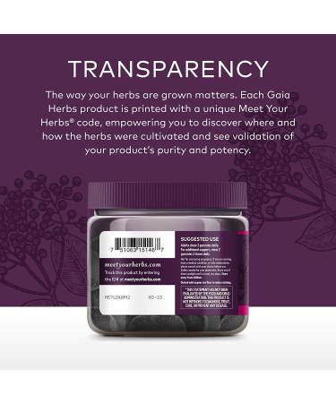 Gaia Herbs Black Elderberry Gummies | Extra Strength Immune Support | 80 Vegan Gummies - Buy Online on GoSupps.com