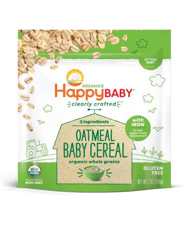 Happy Baby Organics Clearly Crafted Baby Cereal Oatmeal 7 Ounce (Pack of 1)