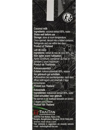 Buy Real THAI Coconut Milk - Pack of 12 (12 x 500 ml) - Authentic Thai Flavor for Cooking & Baking - International Shipping Available - Buy Online on GoSupps.com