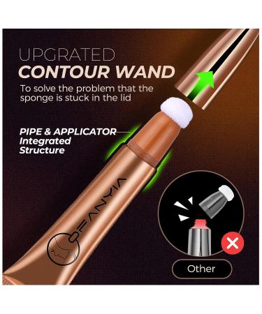 Ofanyia Blush & Contour Beauty Wand with Cushion Applicator for Natural Matte Finish - Lightweight & Blendable Cream Contour Stick - No Sponge Stuck - 2-in-1 Design - Buy Online on GoSupps.com