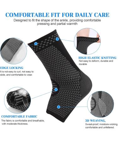 Ankle Support 2 Pieces Breathable Non-Slip Compression Ankle Brace for Joint Pain Relief Ankle Sprain Running Recovery  - Buy Online on GoSupps.com