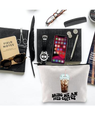 AKTAP AKTAP Coffee Gifts for Coffee Lovers Bring Me an Iced Coffee Zipper Pouch Coffee Lovers Gift Ideas Makeup Bag (Iced Coffee Bag) - Buy Online on GoSupps.com
