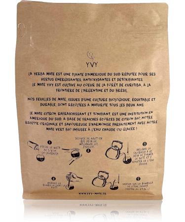  YVY YVY Yerba Mate Organic Lemon 500g | Organic and Non Smoked Mate | Stemless | Soft refreshing and toning mate | Ideal for daily consumption | Caffeinated Drink - Buy Online on GoSupps.com
