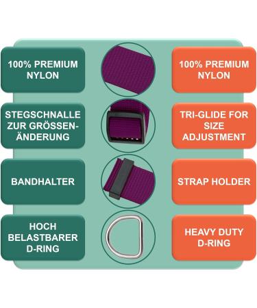 Dey Premium Nylon Dog Collar - Adjustable for Small & Large Dogs | Multiple Colors & Sizes | Dog Cat & Puppy Neck Bands | Lila L - 2.5 x 45-68 cm Purple - Buy Online on GoSupps.com