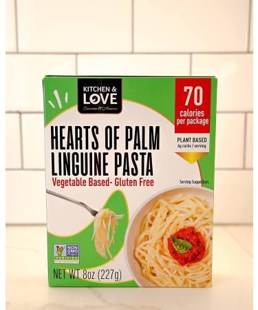 Kitchen & Love Hearts of Palm Linguine: Low Carb, Low Calorie, Plant Based, Non GMO, Gluten Free Pasta Alternative - Vegan, Easy to Prepare, Quick Meal - 8 Oz (Pack of 3) - Buy Online on GoSupps.com