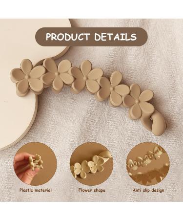 6 Pieces of Flower Hair Clips Fixed Non-slip Clips Frosted Banana Clips Double Row Tooth Grip Clips Colorful Small Flower Vertical Clips Ponytail Hair Accessories - Buy Online on GoSupps.com