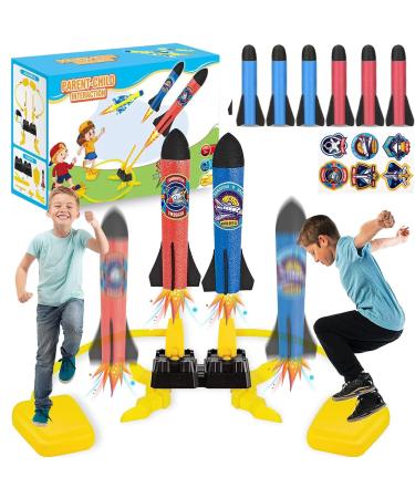 XFly rocket air pressure rocket toys with 6 foam rockets and 2-performance foot pumps for toys from 3-12 years young outdoor toy rocket toy children's toys gift double foot pedal