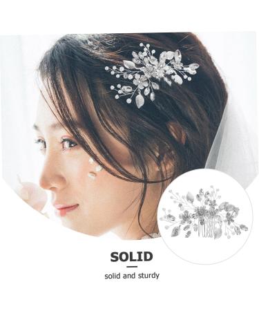 DOITOOL Zinc alloy wedding hair accessories headgear rhinestones flower hair comb the flowers bride hair comb bridal hair side comb Iron sheets wedding hair side comb hair - Buy Online on GoSupps.com