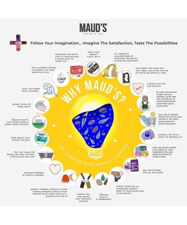 Maud's 8 Blend Organic Tea Variety Pack 48ct | Solar Energy produced Green, Black, Peppermint, Chai, Matcha, Jasmine, Chamomile Lavender, English Breakfast & Earl Grey | Eco-Friendly Tea Sampler - Buy Online on GoSupps.com