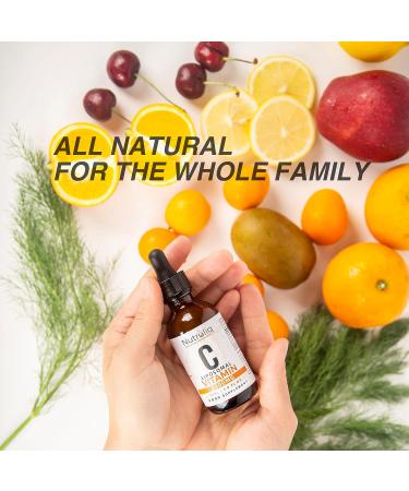 Nutroliq Liposomal Vitamin C Liquid Drops - 2000mg Vegan Supplement for Immune Support - Natural Orange Flavour - 60ml Glass Bottle - Buy Online on GoSupps.com
