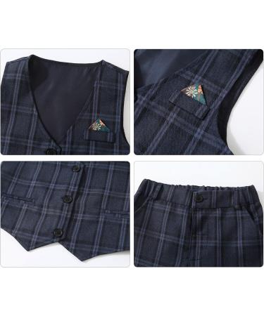 Volunboy Baby Boys Gentleman Suit 4PCS Set | Formal Waistcoat Outfit with Wedding Shirts, Vest, Bow Tie | 2-3 Years Blue - Buy Online on GoSupps.com