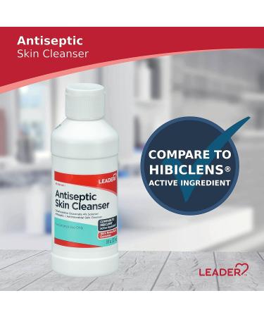 Leader Antimicrobial Skin Cleanser - Chlorhexidine Gluconate 4% Solution Soap for Home & Hospital - 8 Ounce - Buy Online on GoSupps.com