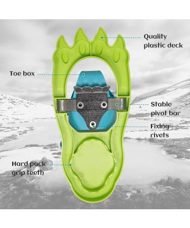 G2 16 Inch Kids Snowshoes Storage Bag with Fast Ratchet Binding - Green/Blue | Ideal for Child Youth Boys and Girls | Includes Trekking Poles - Buy Online on GoSupps.com