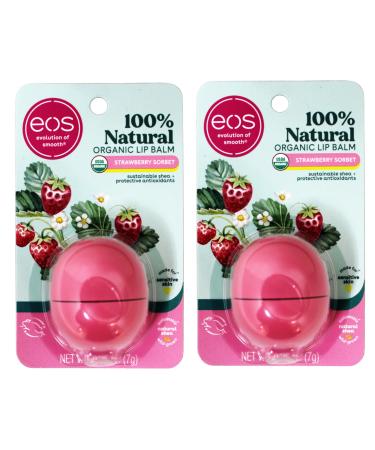 eos Smooth Lip Balm Sphere Strawberry Sorbet 0.25 oz (Pack of 2)