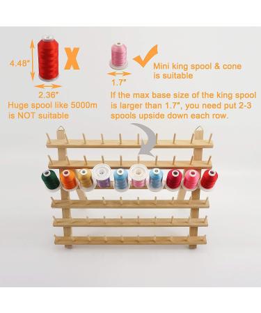New brothread 2X60 Spools Wooden Thread Rack/Thread Holder Organizer with Hanging Hooks for Embroidery Quilting and Sewing Threads - Buy Online on GoSupps.com