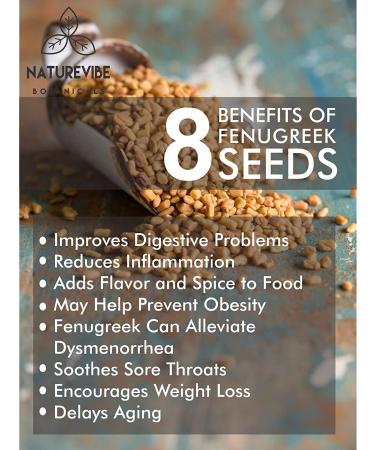 Naturevibe Botanicals Organic Fenugreek Seeds Whole 1Lb - Methi Seeds for Hair and Skin Health - Gluten Free, Non-GMO - Resealable Zip Lock Pouch - Buy Online on GoSupps.com