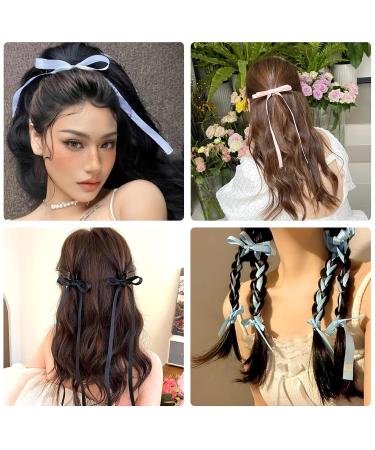 Fhioevt 10-Piece Silk Satin Hair Loop Clips for Women - Stylish Hairpins in 5 Colors for Elegant Hair Decoration - Buy Online on GoSupps.com