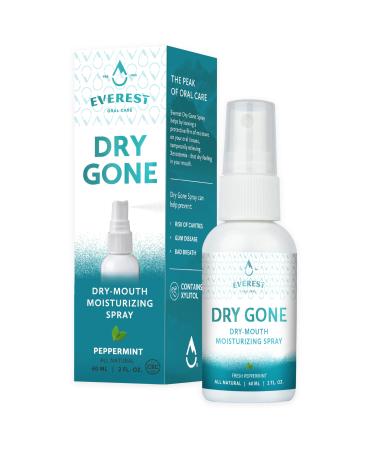 Natural Dry Mouth Moisturizing Spray with Xylitol - Dry Gone Throat Moisturizer Provides Relief from Cotton Mouth with Neem Peppermint Oil & Herbal Extracts CRC KOSHER (2 Fl Oz)