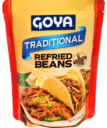 Goya Foods Traditional Refried Pinto Beans Pouch, 15 Ounce (Pack of 12)