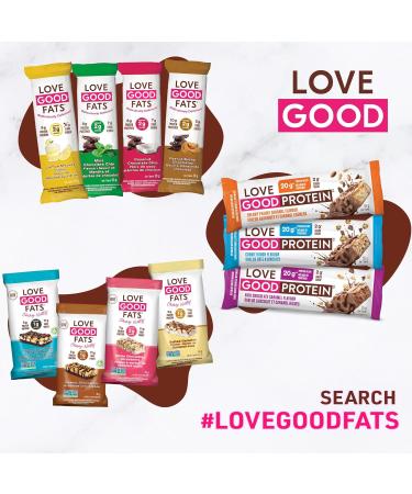 Love Good Fats High Protein Bars Cookie Dough - Whey Protein and Collagen - 20g Protein includes 2g Sugar - Chocolate Coating - Low Carb Low Sugar Keto Friendly 12 Pack - Buy Online on GoSupps.com